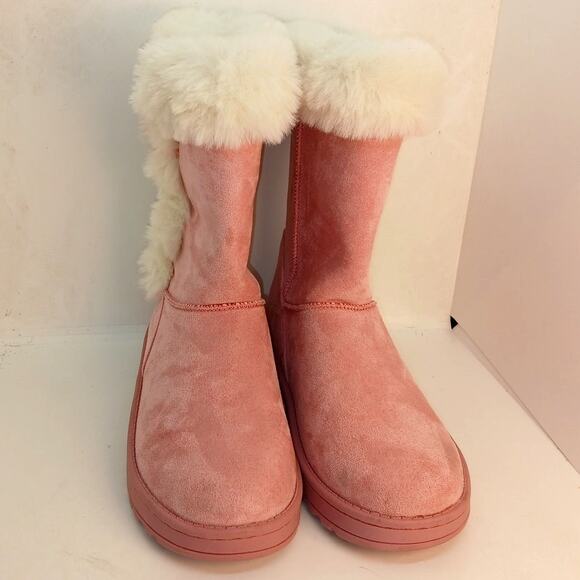 SO Brand Women's Pink w/Buttons on Side Faux Fur Lined Winter Boots - Size 5 - Picture 5 of 7